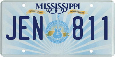 MS license plate JEN811