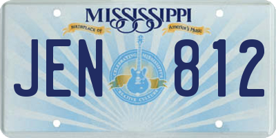 MS license plate JEN812