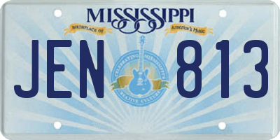 MS license plate JEN813