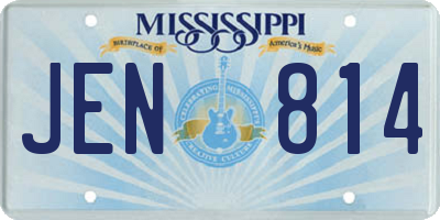 MS license plate JEN814