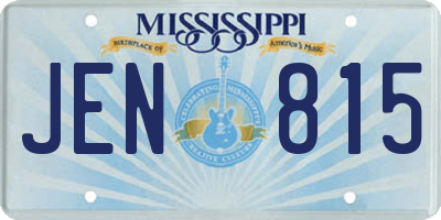 MS license plate JEN815