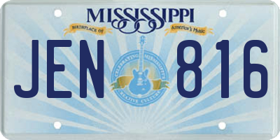 MS license plate JEN816