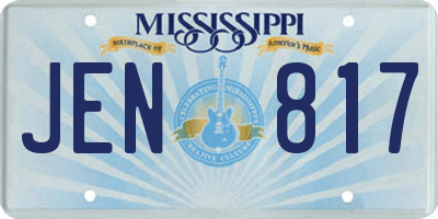 MS license plate JEN817