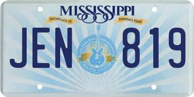 MS license plate JEN819