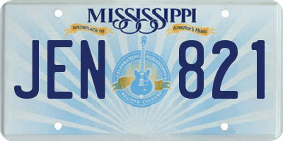 MS license plate JEN821