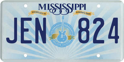 MS license plate JEN824