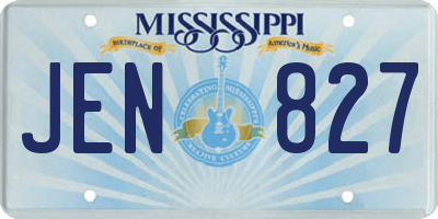 MS license plate JEN827