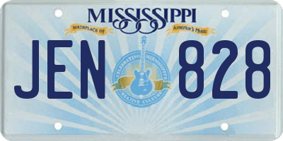 MS license plate JEN828