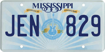 MS license plate JEN829