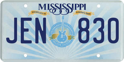 MS license plate JEN830