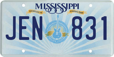 MS license plate JEN831