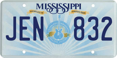 MS license plate JEN832