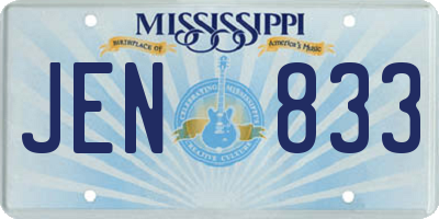 MS license plate JEN833