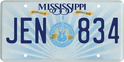 MS license plate JEN834