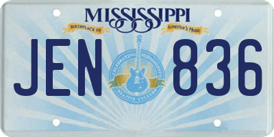 MS license plate JEN836