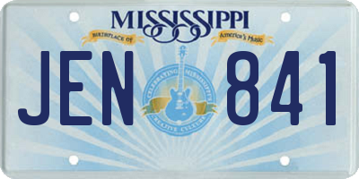 MS license plate JEN841