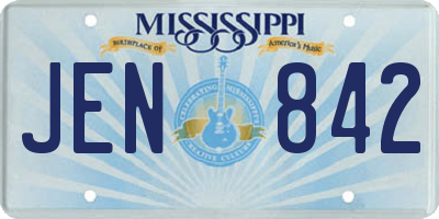 MS license plate JEN842