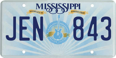 MS license plate JEN843