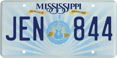 MS license plate JEN844
