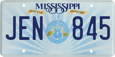 MS license plate JEN845