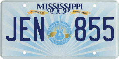 MS license plate JEN855