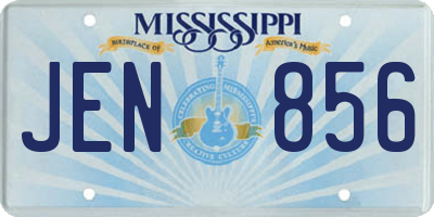 MS license plate JEN856