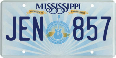 MS license plate JEN857