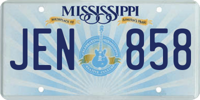 MS license plate JEN858