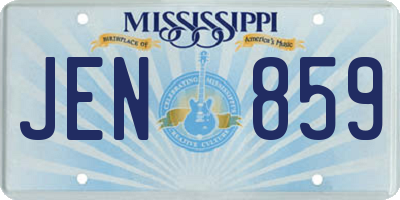 MS license plate JEN859