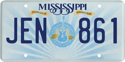 MS license plate JEN861