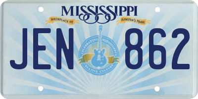 MS license plate JEN862