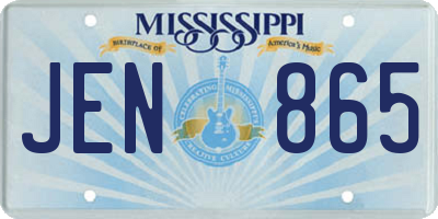 MS license plate JEN865