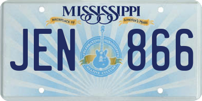 MS license plate JEN866
