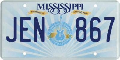 MS license plate JEN867