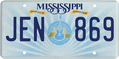 MS license plate JEN869
