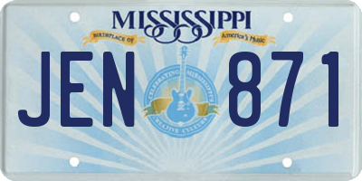MS license plate JEN871