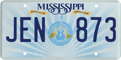 MS license plate JEN873