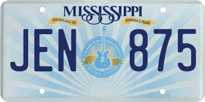 MS license plate JEN875
