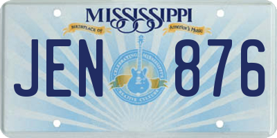 MS license plate JEN876