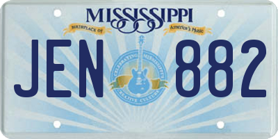 MS license plate JEN882