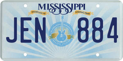 MS license plate JEN884