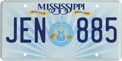 MS license plate JEN885