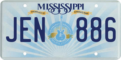 MS license plate JEN886