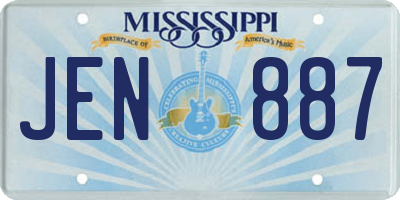 MS license plate JEN887