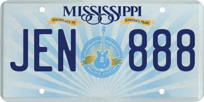 MS license plate JEN888