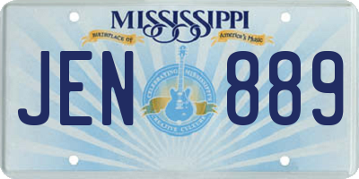 MS license plate JEN889