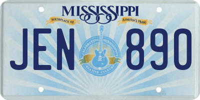 MS license plate JEN890