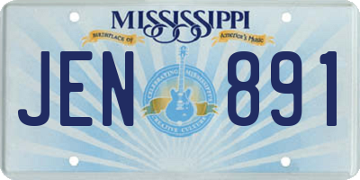MS license plate JEN891