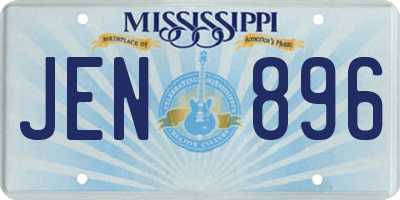 MS license plate JEN896