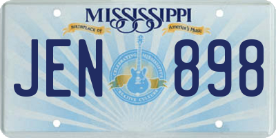 MS license plate JEN898